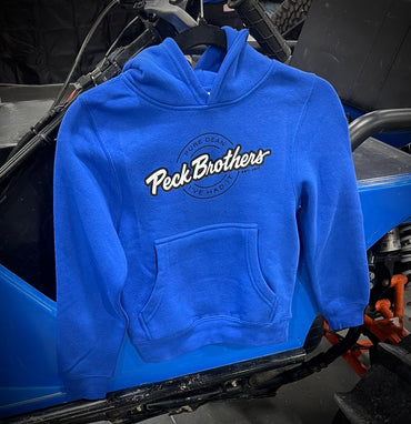 BLUE SLOGAN KIDS HOODIE